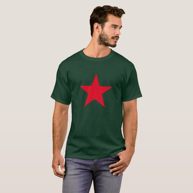 Patriotic Military Army War Red Star Symbol Sign T-Shirt (Front Full)