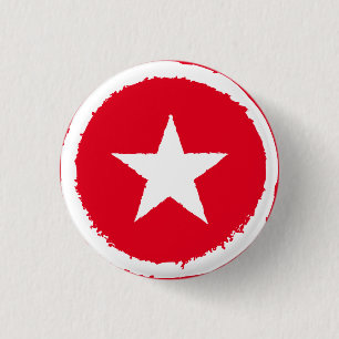 Patriotic Military Army War White Star Symbol Sign 3 Cm Round Badge