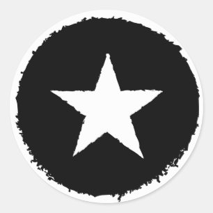 Patriotic Military Army War White Star Symbol Sign Classic Round Sticker