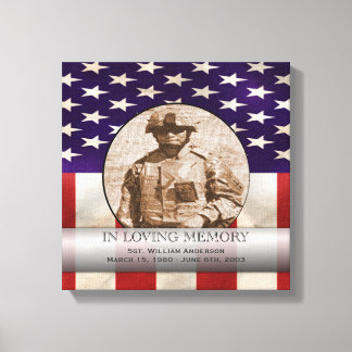 Patriotic Military Custom Personalised Memorial Canvas Print
