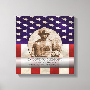 Patriotic Military Custom Personalised Memorial Canvas Print