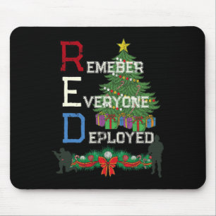 Patriotic Military Family Christmas Red Friday Mouse Pad