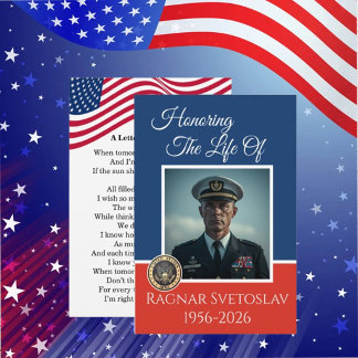 Patriotic Military Funeral Memorial Photo card