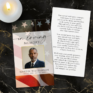 Patriotic Military Funeral Photo Prayer Card