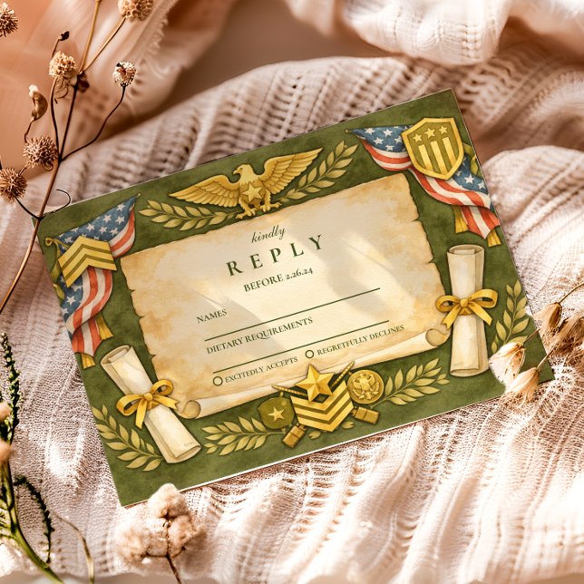 Patriotic Military Graduation Party RSVP Card (Creator Uploaded)