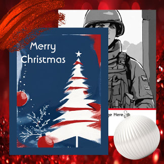 Patriotic Military USA Christmas Card