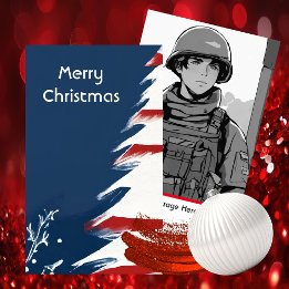 Patriotic Military USA Christmas Enclosure Card
