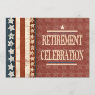 Patriotic Military Veteran Retirement Celebration Invitation