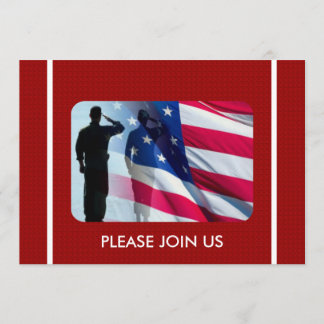 Patriotic Military Veterans Custom Invitation