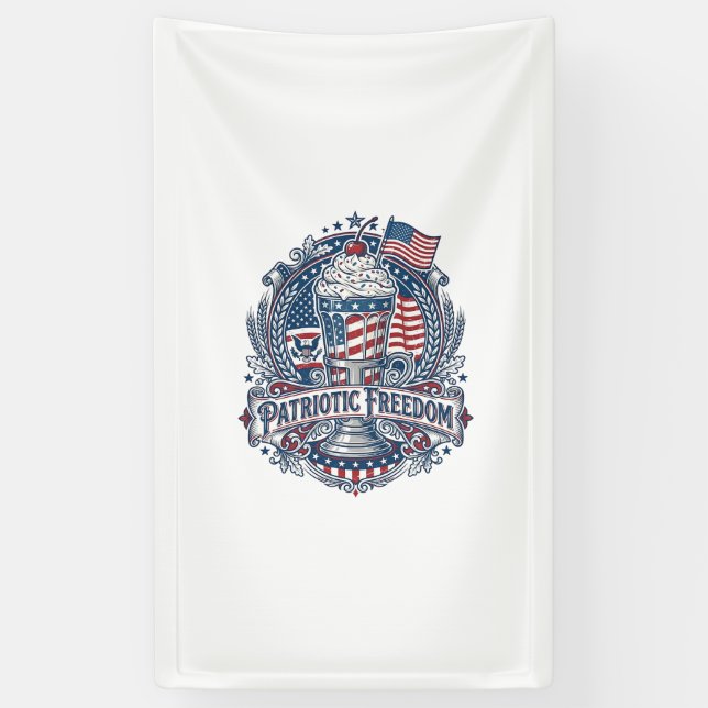 Patriotic Milkshake Americana Banner (Vertical)