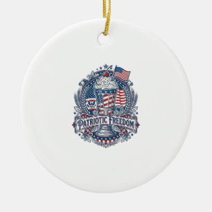 Patriotic Milkshake Americana Ceramic Tree Decoration