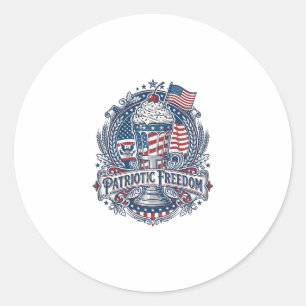 Patriotic Milkshake Americana Classic Round Sticker