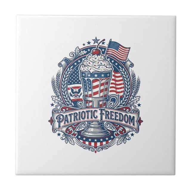 Patriotic Milkshake Americana Tile (Front)