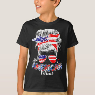Patriotic mimi 4th of july messy bun hair T-Shirt