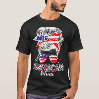 Patriotic mimi 4th of july messy bun hair T-Shirt