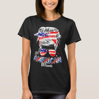 Patriotic mimi 4th of july messy bun hair T-Shirt