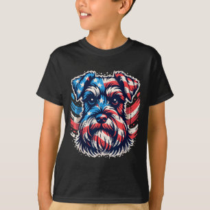 Patriotic miniature schnauzer american flag 4th of T-Shirt