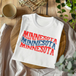 Patriotic Minnesota Red and Blue Boho T-Shirt 