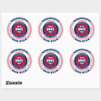 Patriotic Mississippi Circle Design Sticker