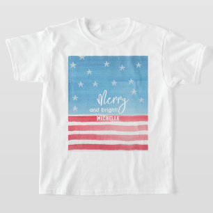 Patriotic Modern Watercolor Flag T-Shirt