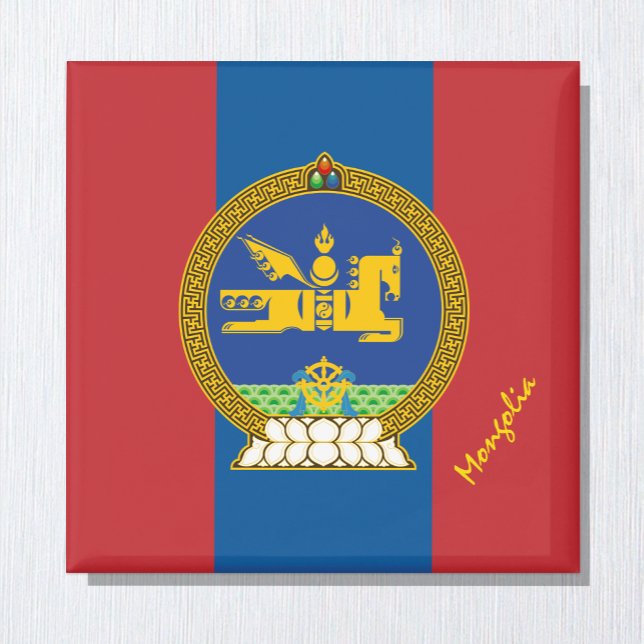Patriotic Mongolia, emblem, Mongolian Flag Magnet (Creator Uploaded)