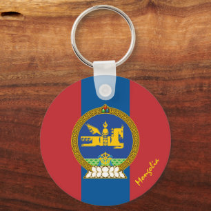 Patriotic Mongolian Flag & Mongolia travel /sports Key Ring