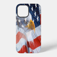 Patriotic Monogrammed Bald Eagle American Flag