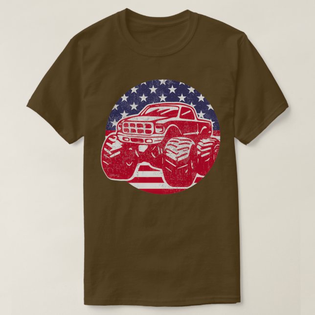 Patriotic Monster Truck T-Shirt (Design Front)