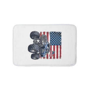 Patriotic Monster Truck Vintage Engraving Design_1 Bath Mat