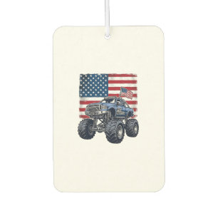 Patriotic Monster Truck Vintage Engraving Design_1 Car Air Freshener