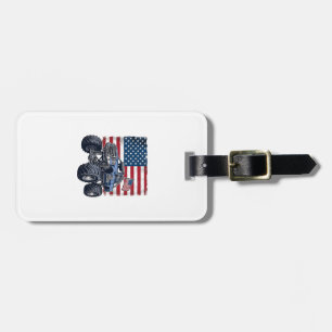 Patriotic Monster Truck Vintage Engraving Design_1 Luggage Tag