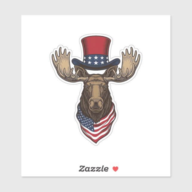 Patriotic Moose Vintage Engraving Vector Design_1 (Sheet)