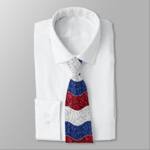 Patriotic Mosaic Waves Tie
