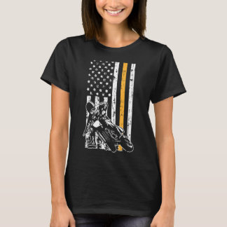 Patriotic Motocross American Flag Motorcyclist Mot T-Shirt