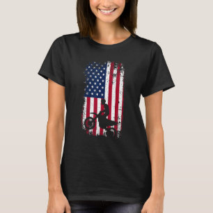 Patriotic Motocrosser  Dirt Bike  American Flag Mo T-Shirt