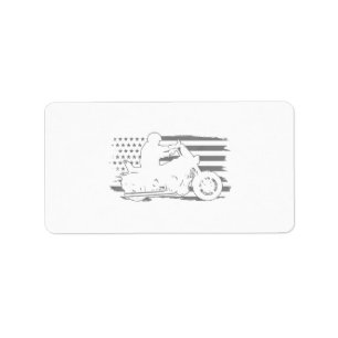 Patriotic Motorcycle Vintage American Flag Biker Label
