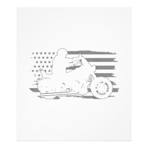 Patriotic Motorcycle Vintage American Flag Biker Photo Print