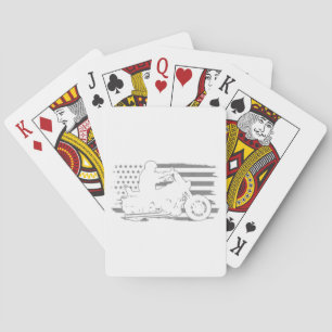 Patriotic Motorcycle Vintage American Flag Biker Playing Cards