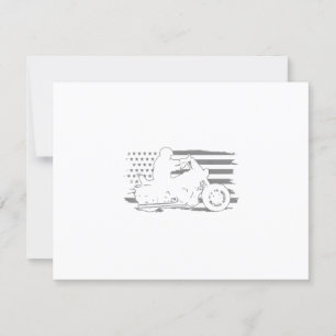 Patriotic Motorcycle Vintage American Flag Biker RSVP Card