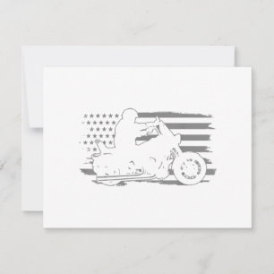 Patriotic Motorcycle Vintage American Flag Biker Thank You Card
