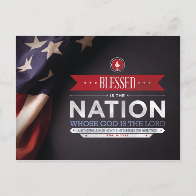 Patriotic Mousepad - Psalm 33:12 Bible Verse Postcard (Front)