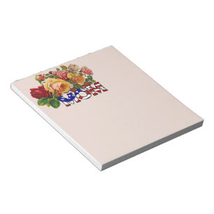 Patriotic Mum and Roses Notepad