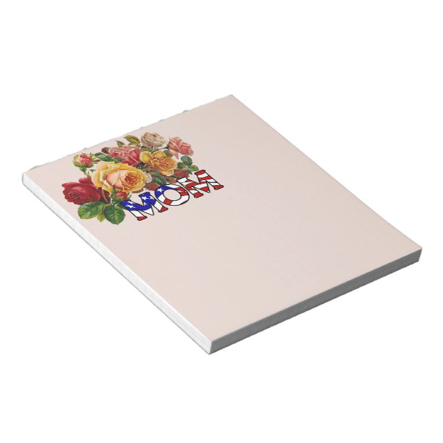Patriotic Mum and Roses Notepad (Angled)