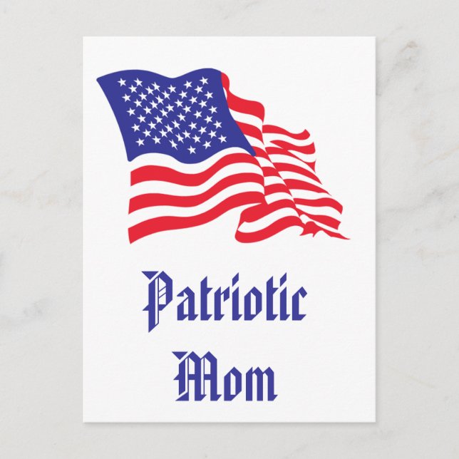 Patriotic Mum/Mother's Day Postcard (Front)