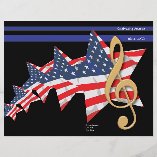 Patriotic Music Program Customisable (Front)