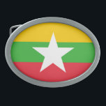 Patriotic Myanmar Flag Belt Buckle<br><div class="desc">Patriotic flag of Myanmar.</div>