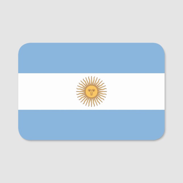 Patriotic name tag with flag of Argentina (Front)