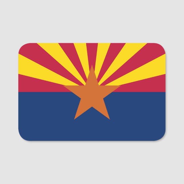 Patriotic name tag with flag of Arizona, USA (Front)