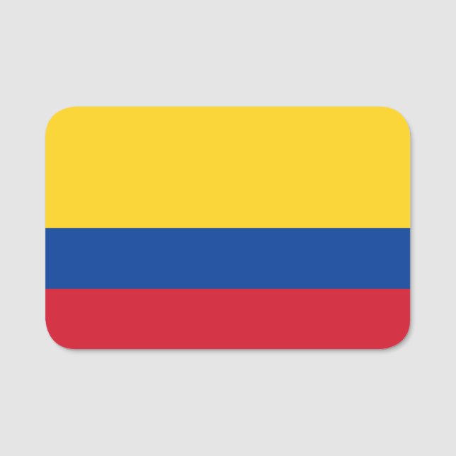 Patriotic name tag with flag of Colombia (Front)