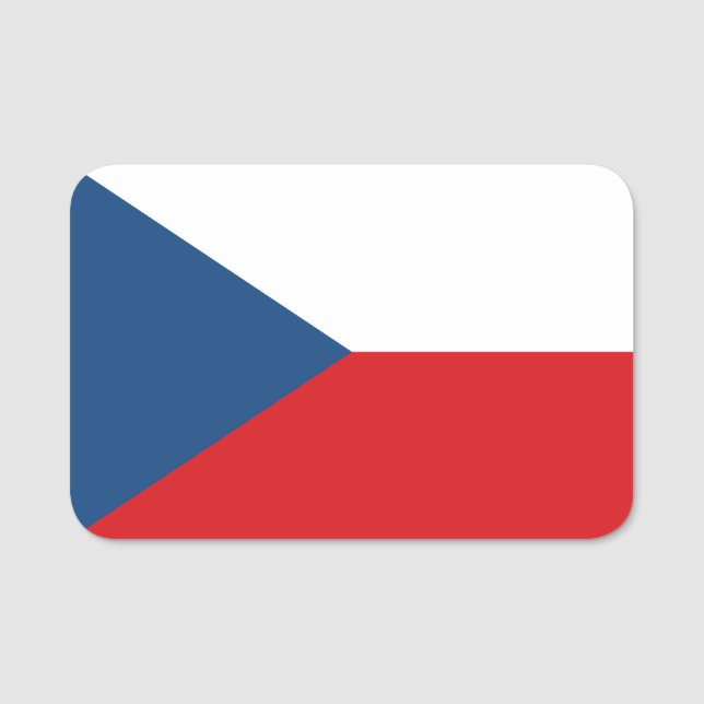 Patriotic name tag with flag of Czech Republic (Front)